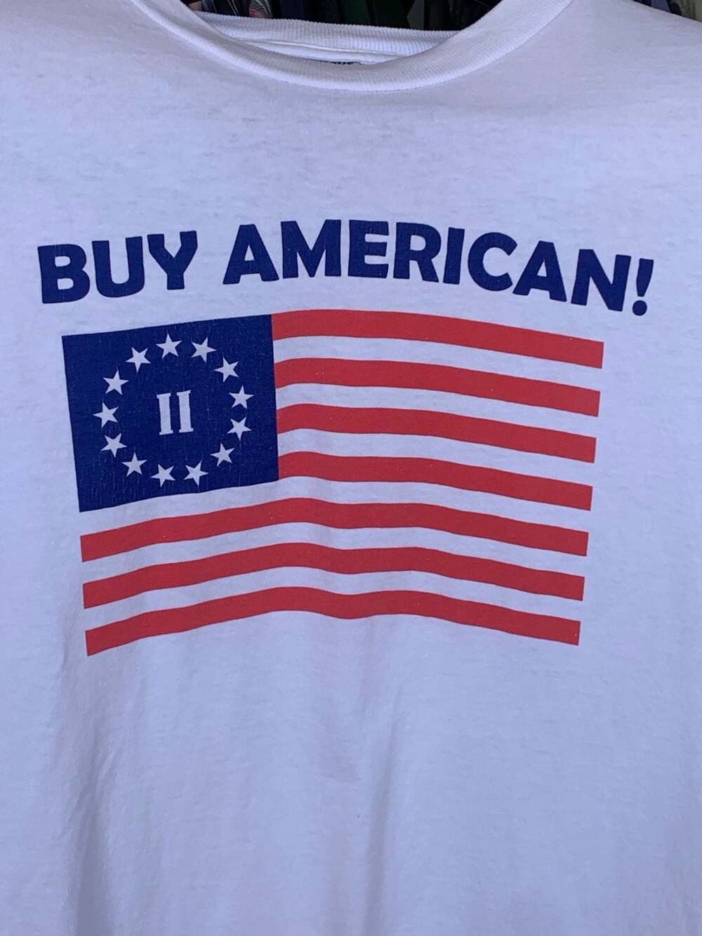 Vintage Union Made Buy American Flag T-Shirt Size Large